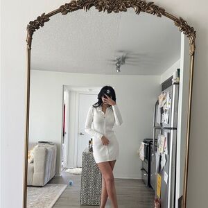 White Long Sleeve Mini Dress